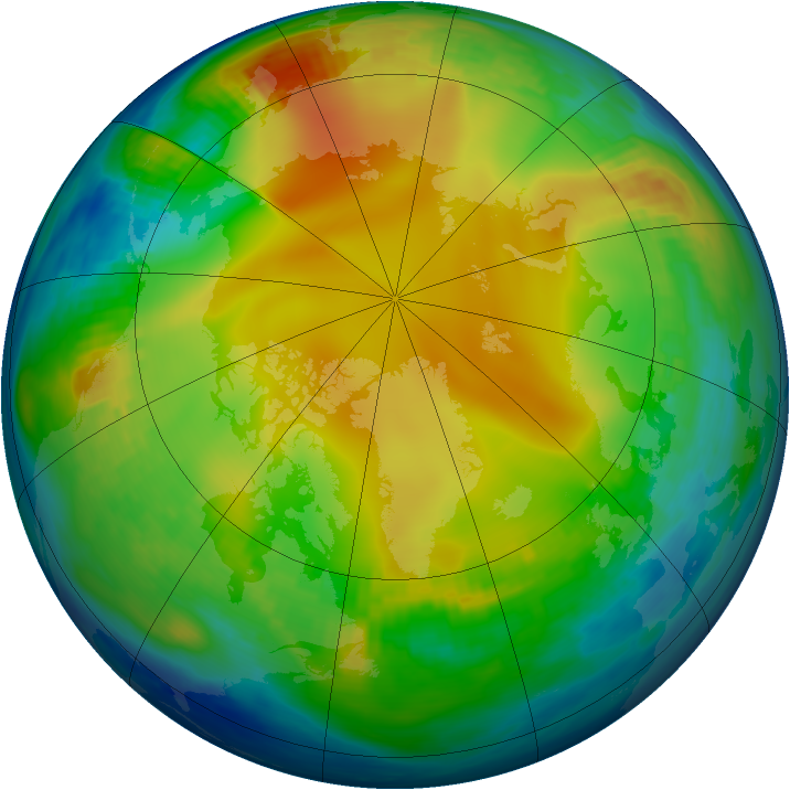 Arctic ozone map for 15 December 1987